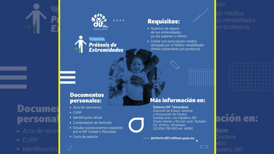 DIF Tamaulipas apoya con campaña de Prótesis de Extremidades