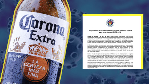 Grupo Modelo suspende producción de sus productos por covid-19