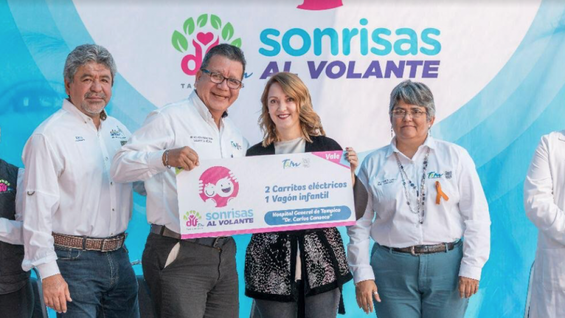 Mariana Gómez da inicio al programa sonrisas al volante en hospitales de Tamaulipas