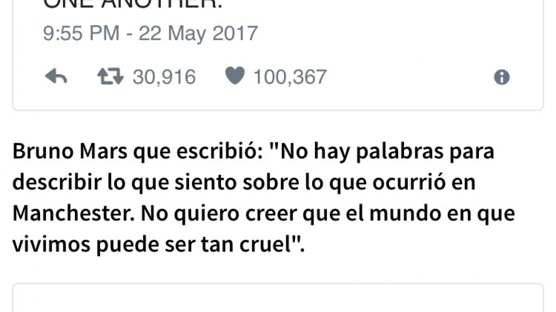 Celebridades lamentan el atentado en Manchester