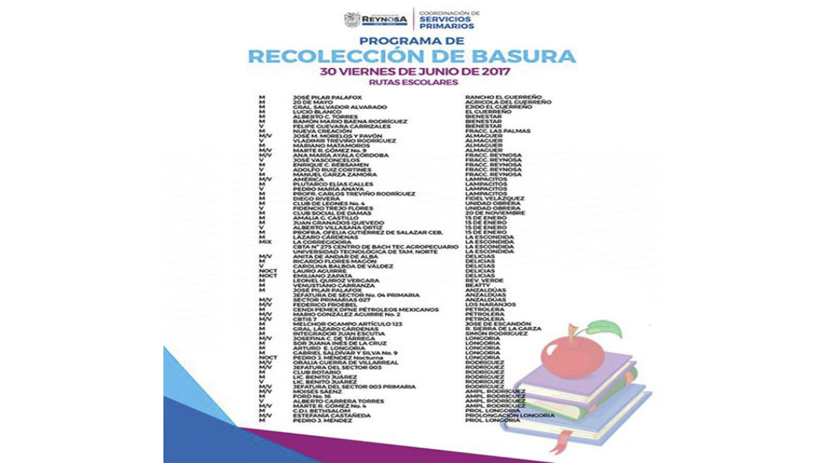 Programa de recolección de basura para escuelas