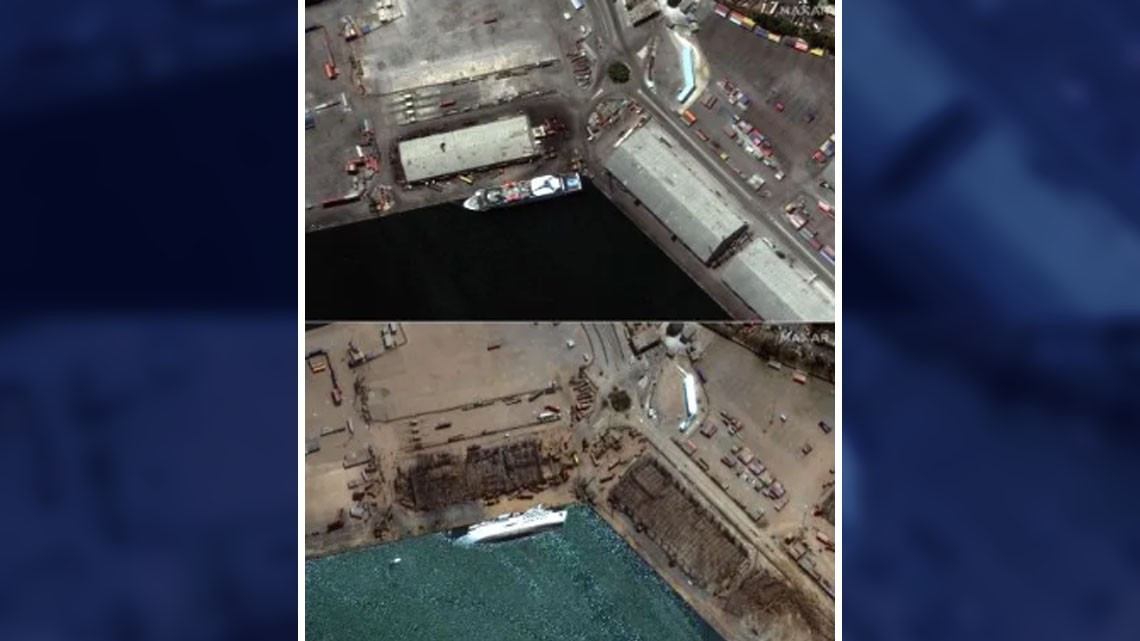 El antes y después de la explosión en Beirut