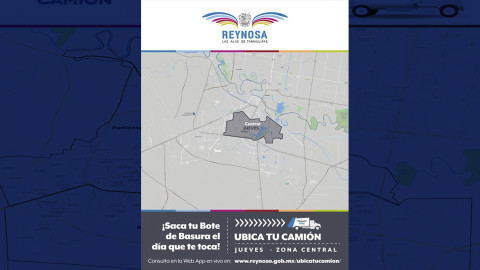 Ubica tu camión recolector de basura para este jueves