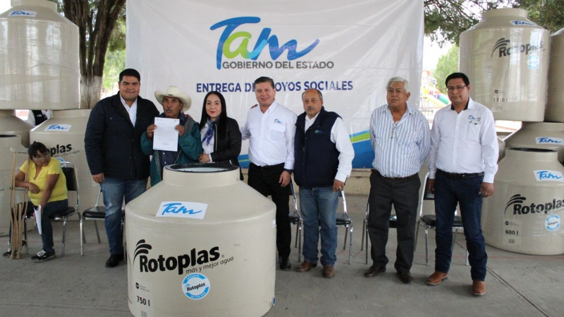 Gobierno de Tamaulipas y SEBIEN entrega insumos en Palmillas