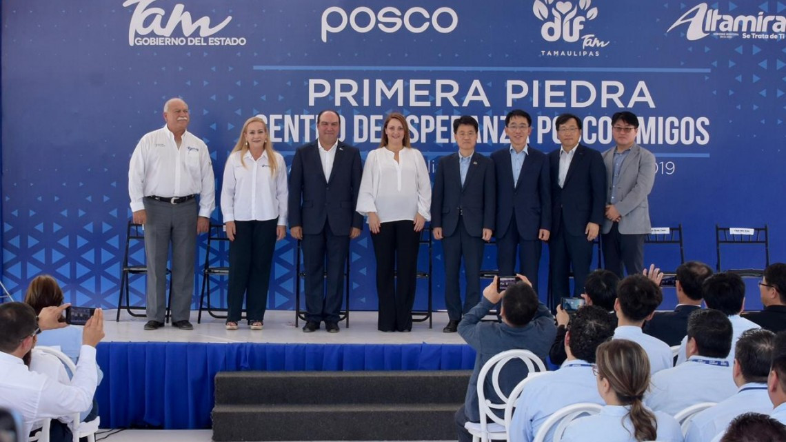 Colocan en Altamira primera piedra del Centro de Esperanza POSCO Amigos