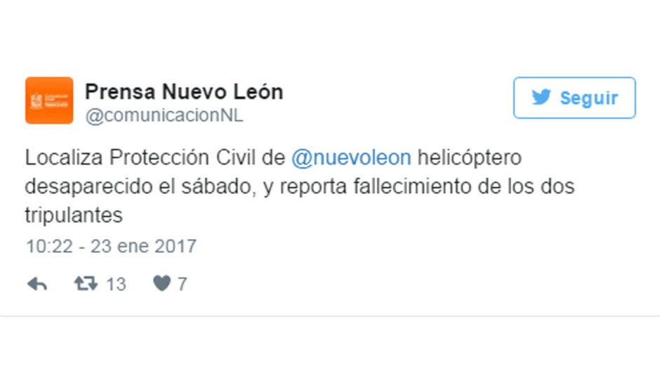 Restos del helicóptero de Fernando Maiz fueron encontrados
