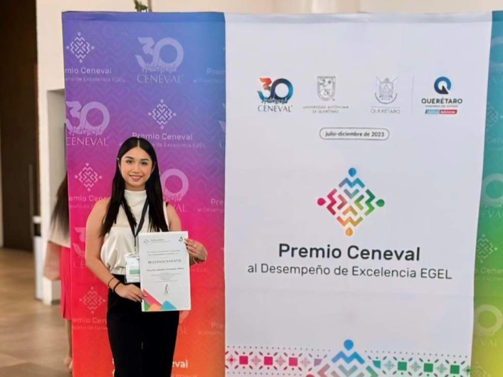 Alejandea Olguín, estudiante de la UAT Tampico, recibe Premio Ceneval de Excelencia 