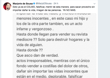 Geraldine Bazán supuestamente pide pruebas de paternidad a Marjorie de Sousa