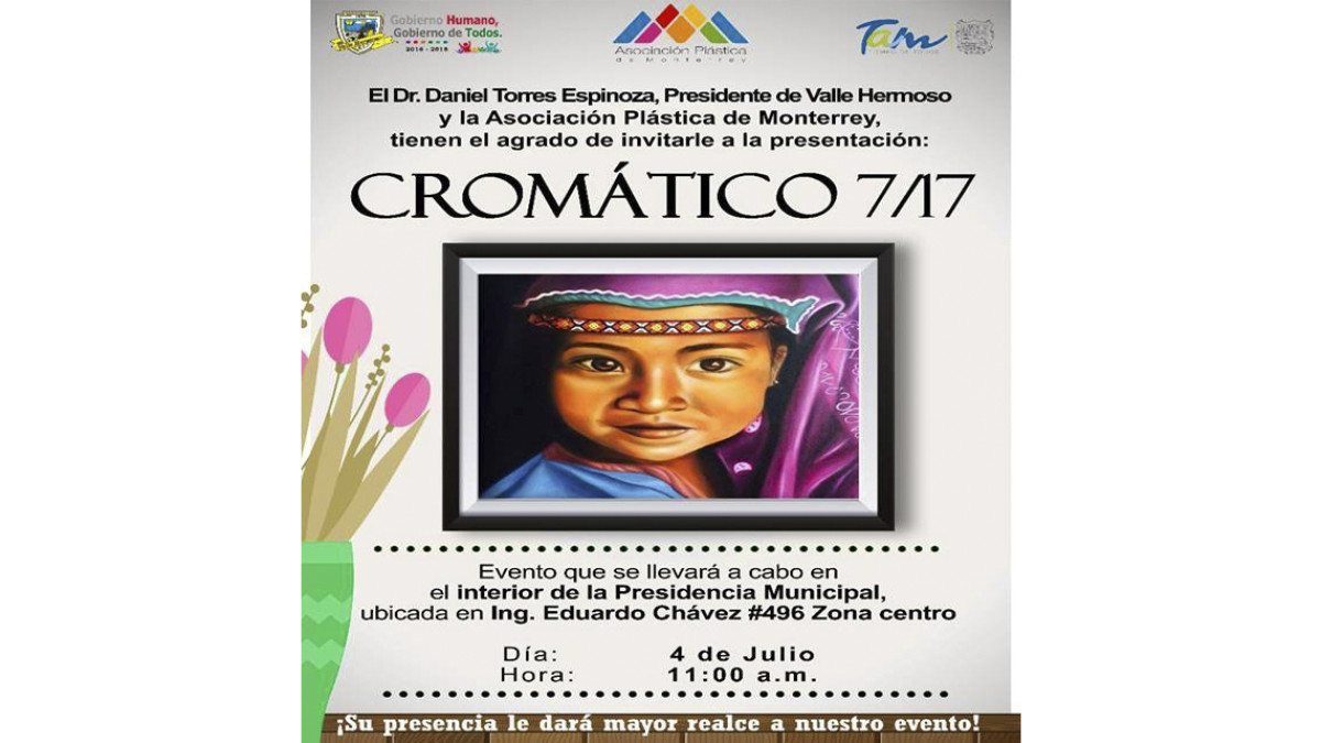 Gobierno invita a exposición de pintura "Cromatico 7/17"