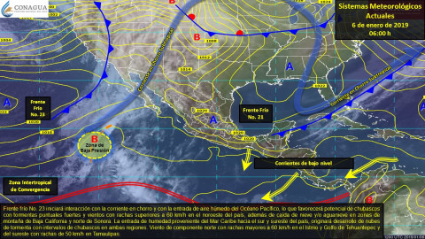 Potencial para la caída de nieve o aguanieve en el noroeste del país