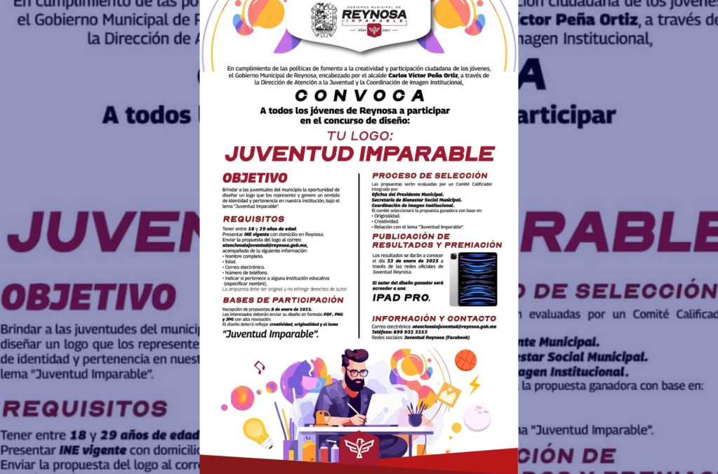 Abre Carlos Peña Ortiz Convocatoria 'Tu Logo: Juventud Imparable'