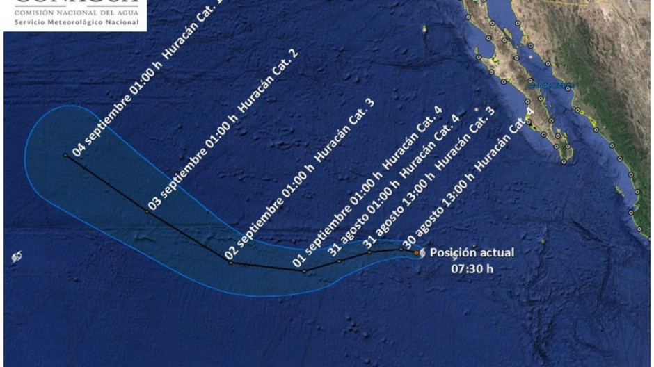 "Norman" se fortalece a huracán categoría 4