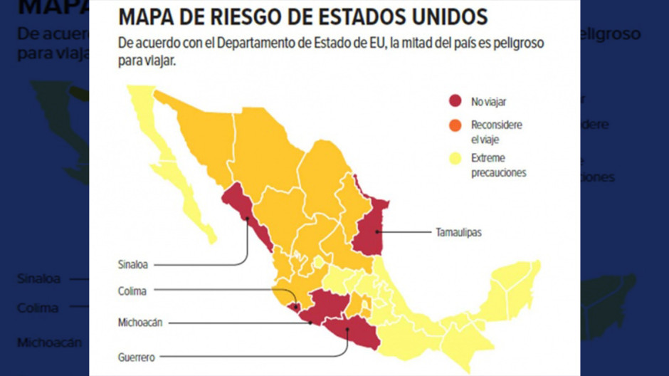 EUA amplía alerta de viaje en México