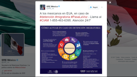 SRE emite recomendaciones a migrantes en EU ante detenciones