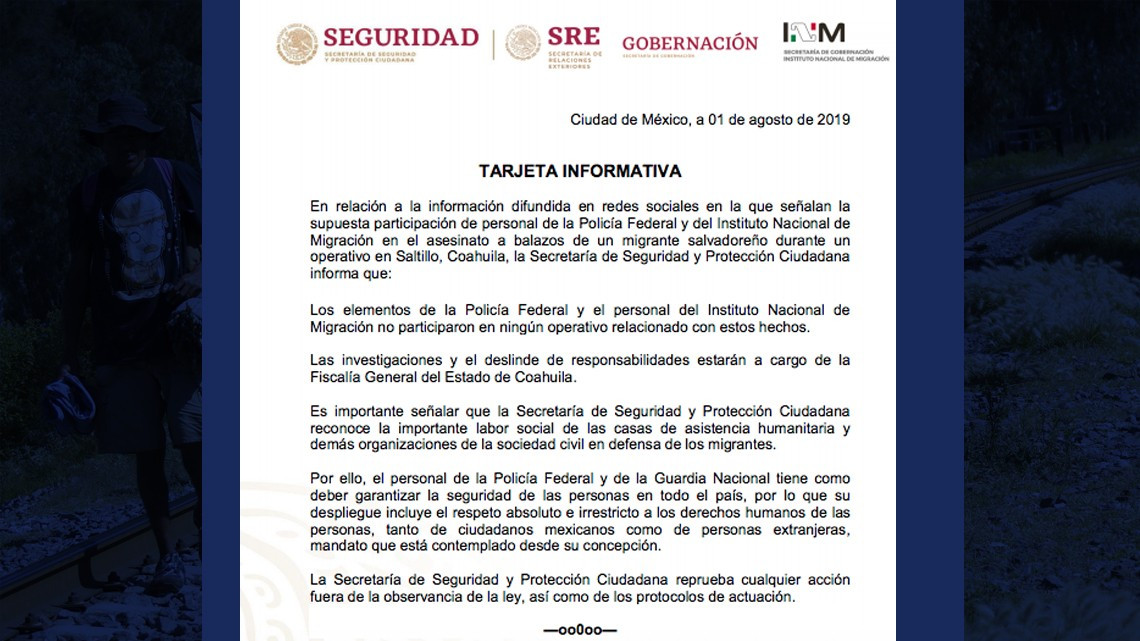 Denuncian muerte de migrante salvadoreño en Saltillo