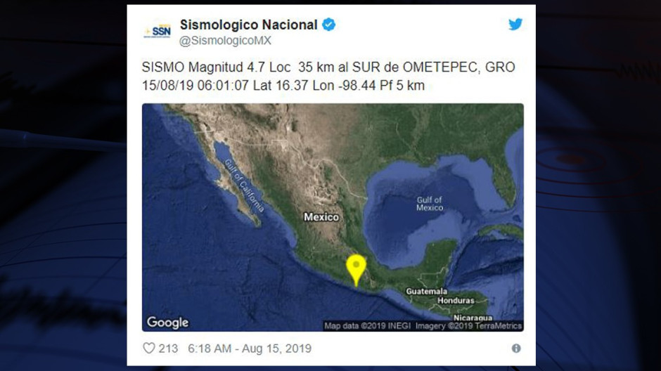 Se registra sismo de 4.7 con epicentro en Guerrero, no reportan afectaciones