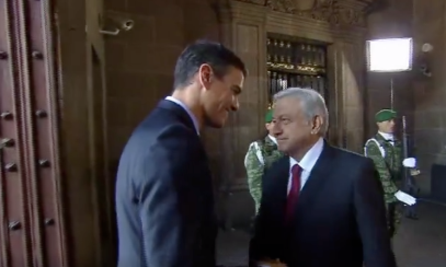 AMLO recibe a Presidente de España en Palacio Nacional