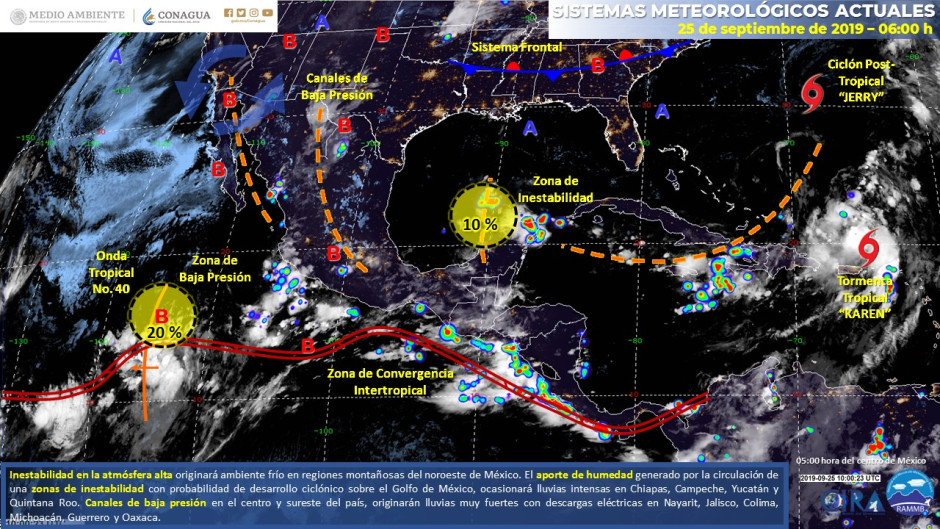Lluvias puntuales intensas en Chiapas, Campeche, Yucatán y Quintana Roo
