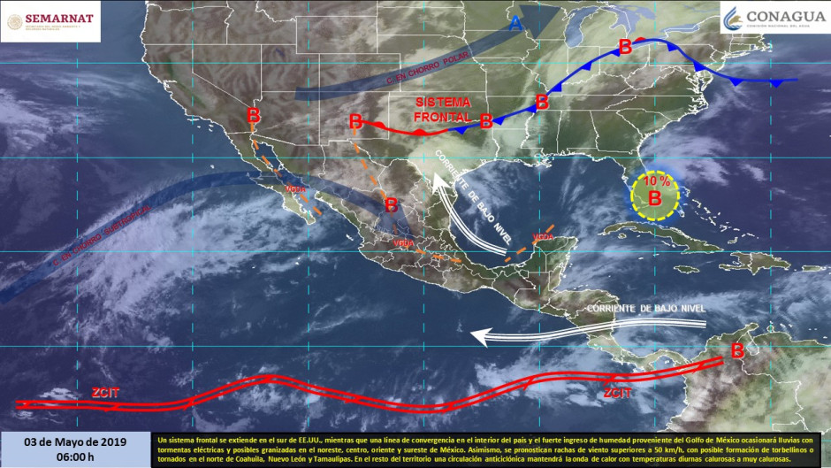 Se pronostican chubascos y tormentas para el norte del país