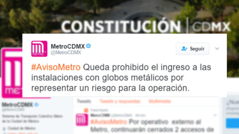Prohíbe Metro a usuarios ingresar con globos metálicos