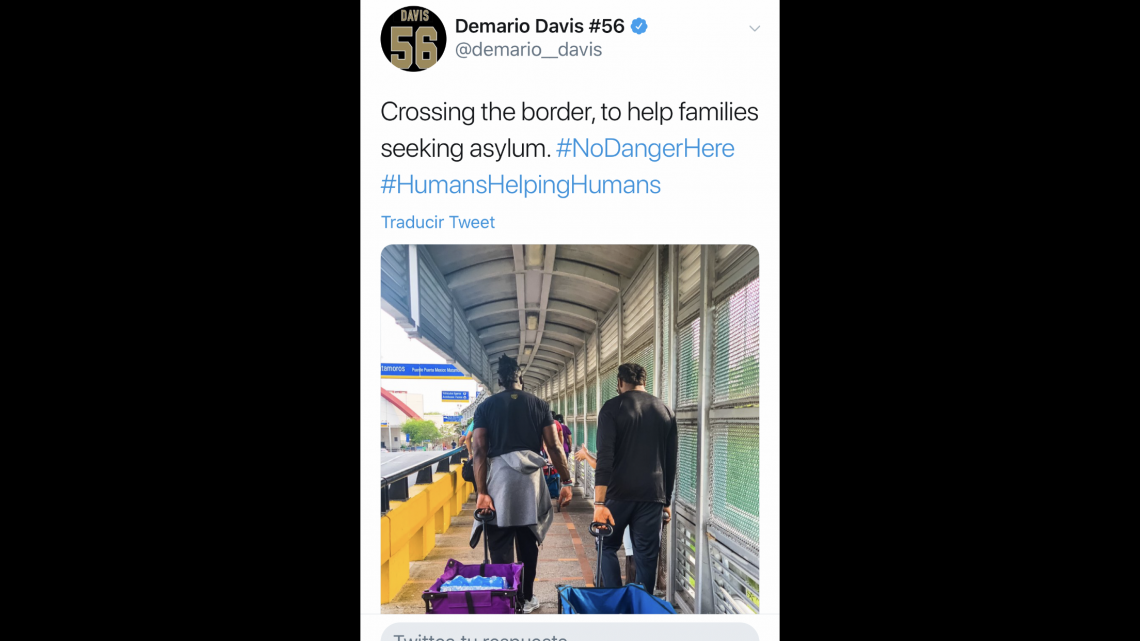 Josh Norman y Demario Davis brindan ayuda a migrantes en Matamoros