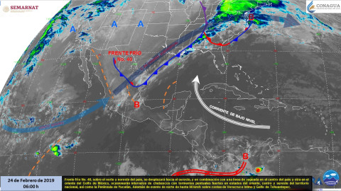 Evento de norte en el golfo de México y lluvias fuertes a muy fuertes en oriente y sureste del país y península de Yucatán