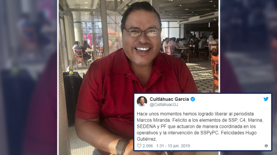 Periodista Marcos Miranda, es liberado
