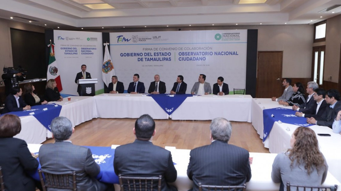 Tamaulipas firma acuerdo con Observatorio Nacional Ciudadano