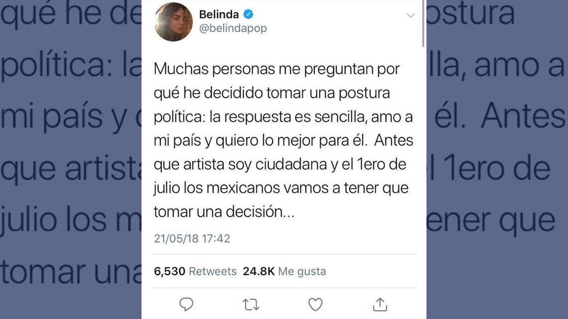 #YoConAMLO, Belida destapa su preferencia electoral