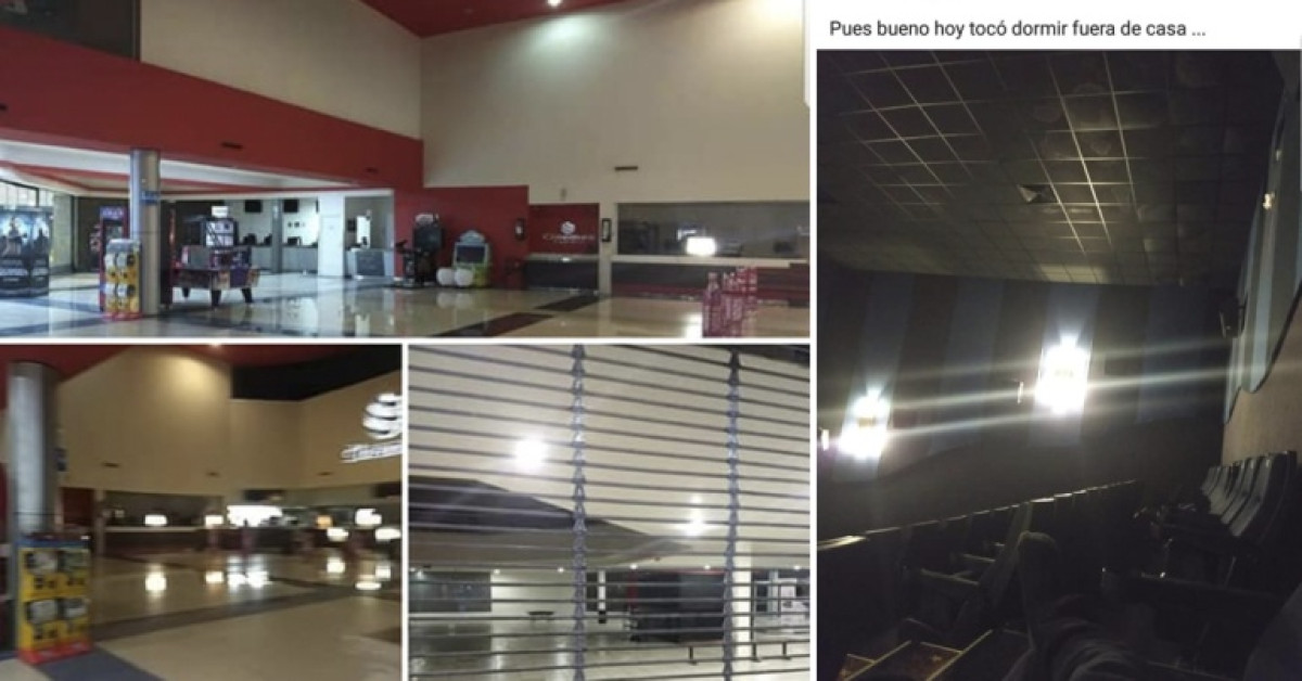 Joven duerme encerrado dentro de un cine por ir al baño