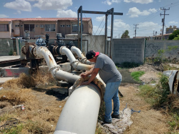 Restauró COMAPA colector de descarga en EBAR 14 de Villas de Imaq