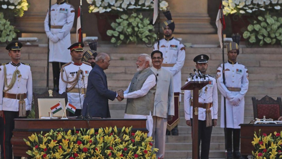 Narendra Modi jura como primer ministro para un segundo mandato en la India