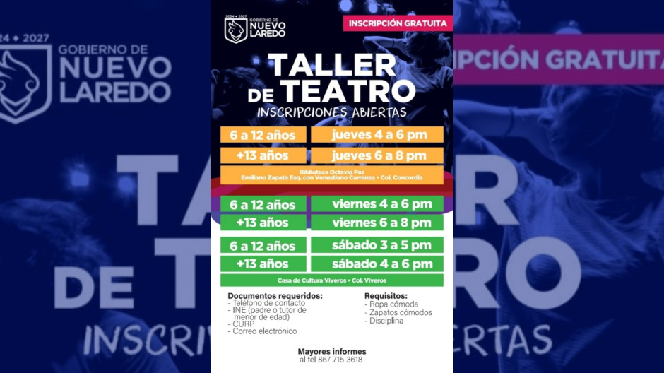 Invita dirección de arte y Cultura a taller de teatro para niños y jóvenes