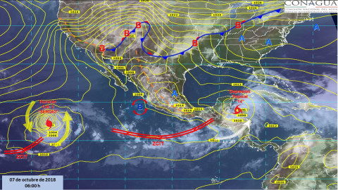 Tormentas fuertes con actividad eléctrica en Chiapas y Quintana Roo
