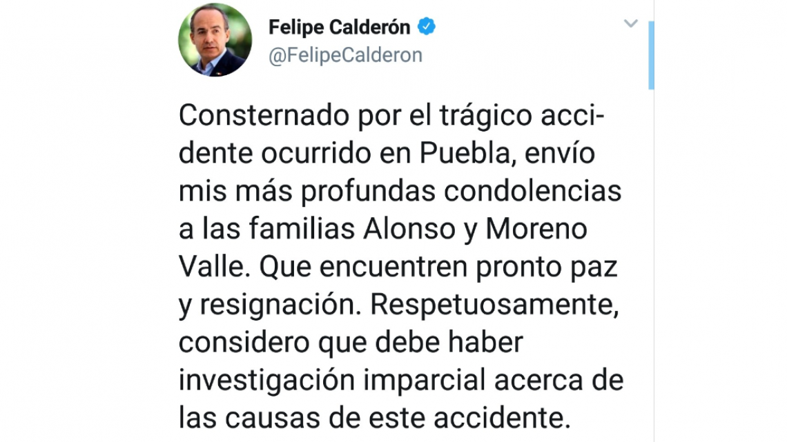 Envían condolencias por fallecimiento de gobernadora de Puebla y su esposo