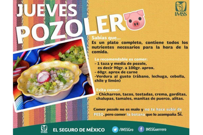 IMSS avala al pozole como una comida saludable