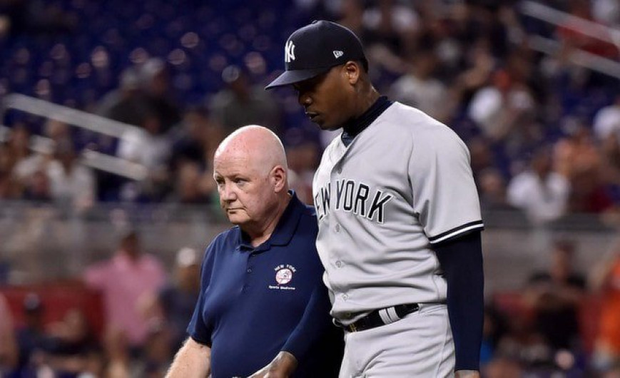 Aroldis Chapman fue colocado en la lista de lesionados de 10 días
