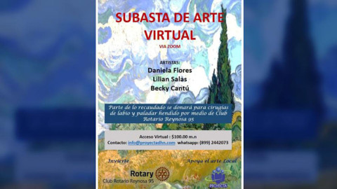 Invitan a subasta de arte virtual a beneficio de pacientes con labio y paladar hendido
