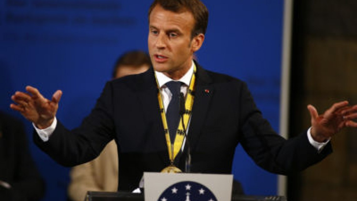 Macron recibe Premio Carlomagno 