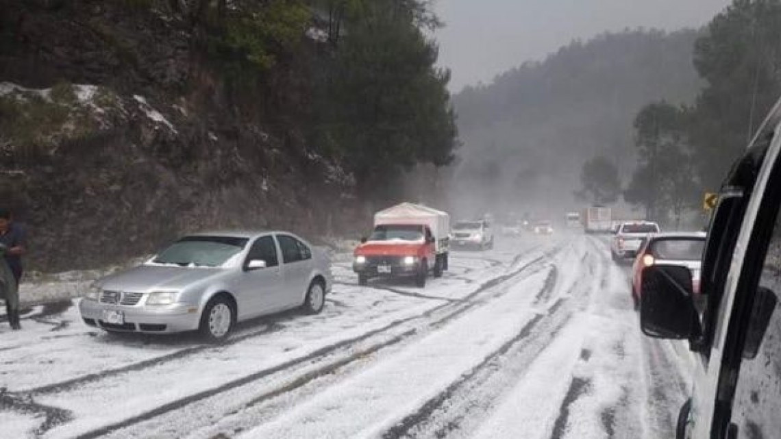 Sorprende granizada a San Cristóbal de las Casas