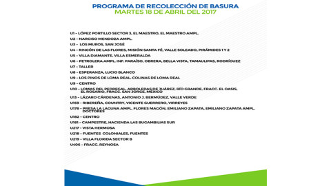 Programa de recolección de basura