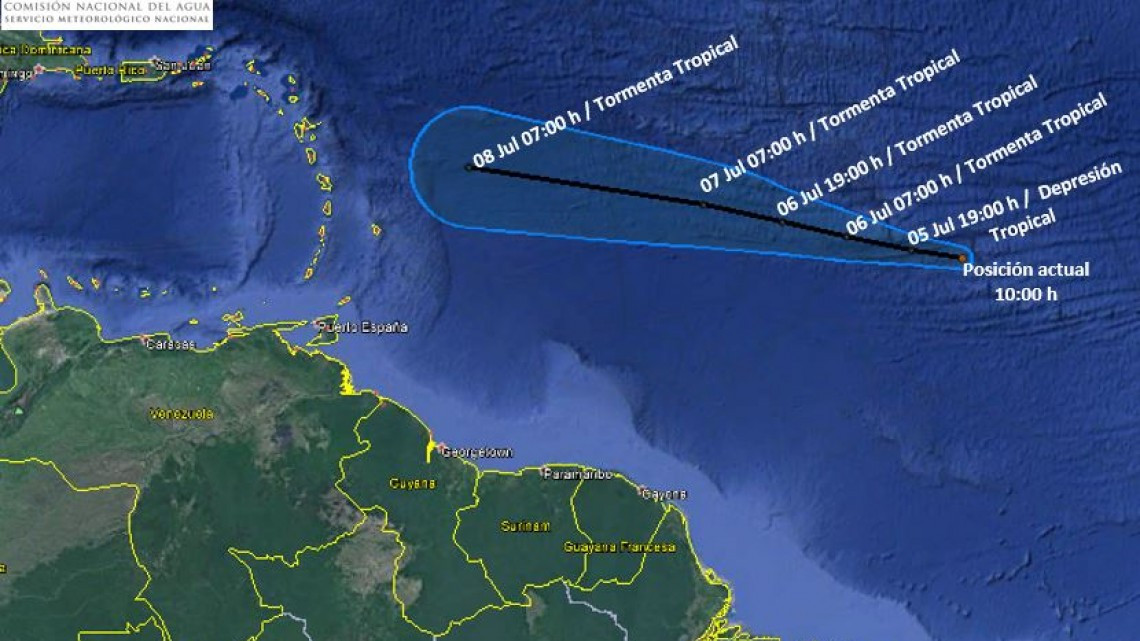 Se forma la Depresión Tropical “Dos” en el Atlántico