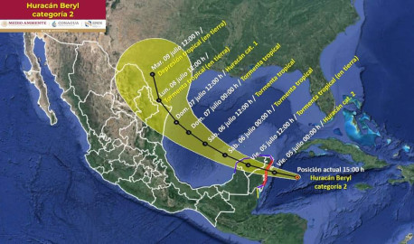 Definió SMN posibilidad de que Beryl afecte frontera de Tamaulipas y Texas 
