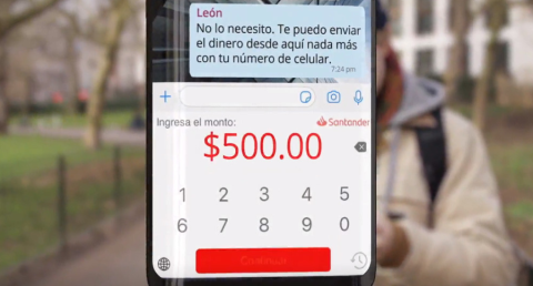 Ahora ya podrás enviar dinero por WhatsApp con Santander