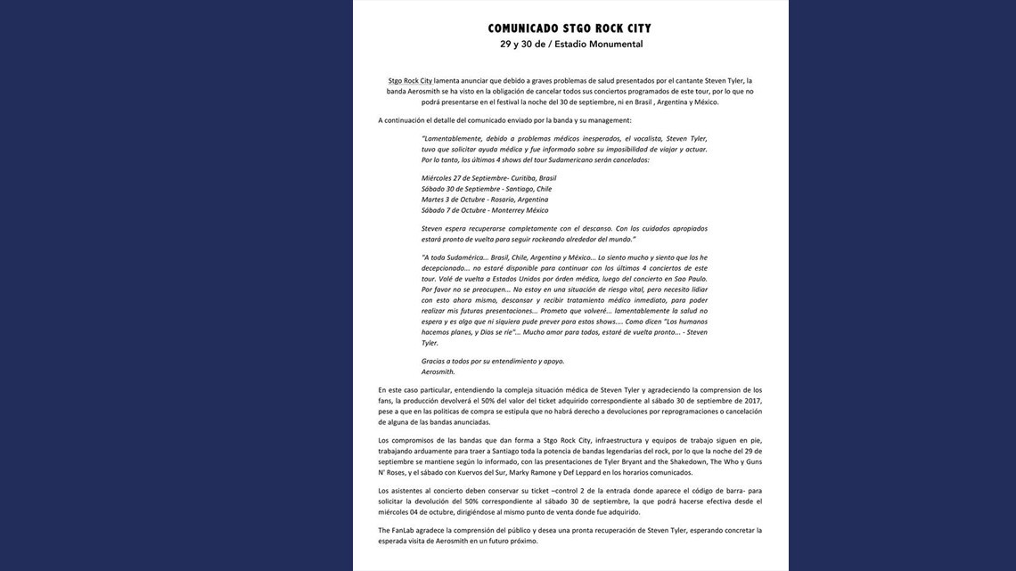 Aerosmith cancela su participación en el "Mother of All" en Monterrey