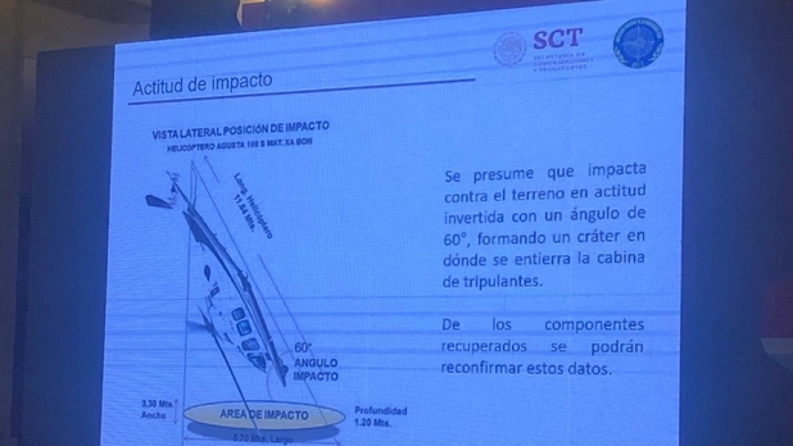 En espera del análisis de componentes de helicóptero que cayó en Puebla