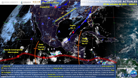 Se prevén lluvias puntuales muy fuertes en Guerrero, Oaxaca y Chiapas