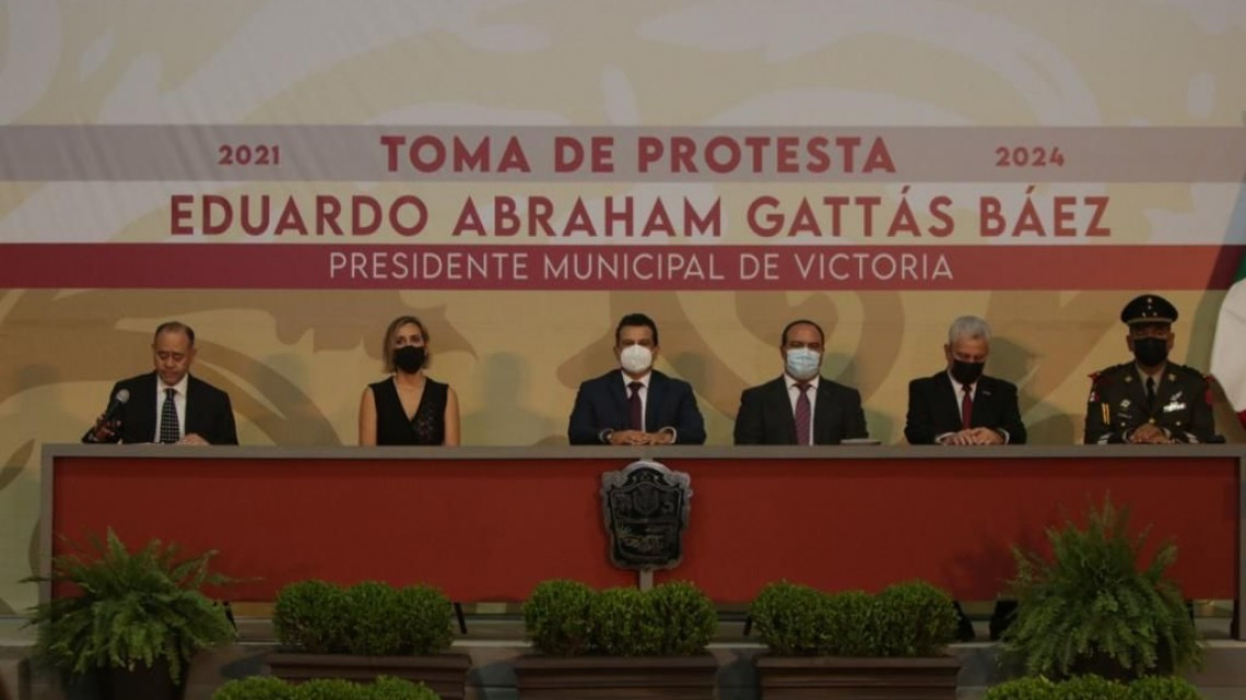 Rinde protesta Eduardo Gattás como alcalde de Victoria para el periodo 2021-2024