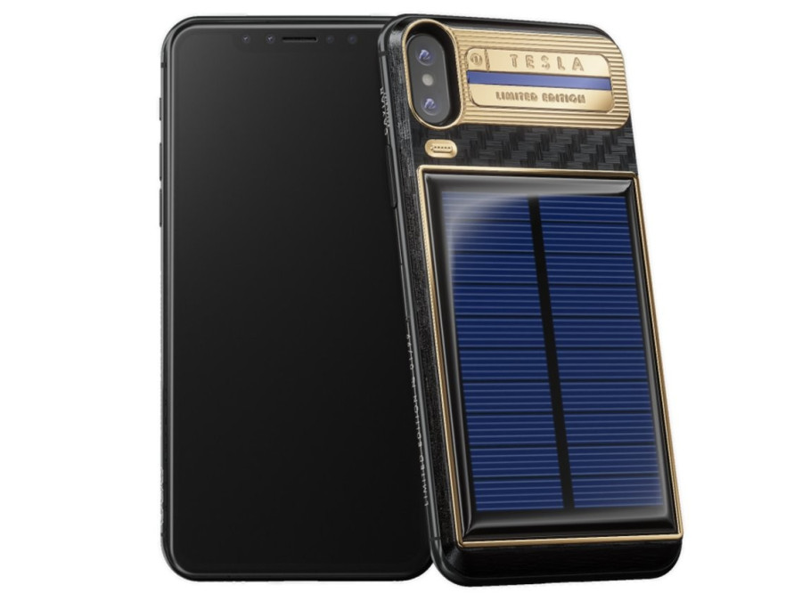 Nuevo IPhone X Tesla con paneles solares