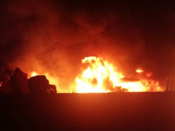 Impactante choque de tráileres en Veracruz